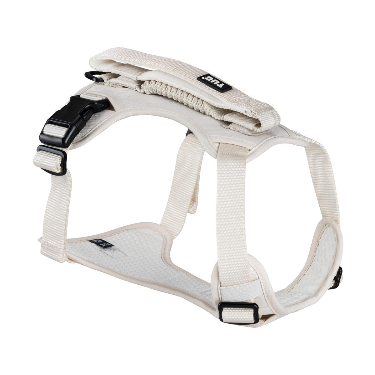 TUG Grab Harness front-attachment shows quick-control in crowded sidewalks.