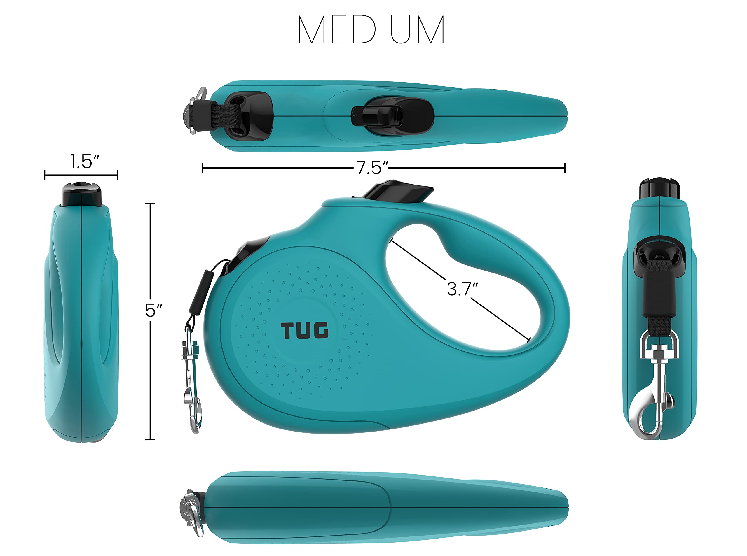 Close-up of TUG grip shows comfortable handle for long, relaxed strolls.