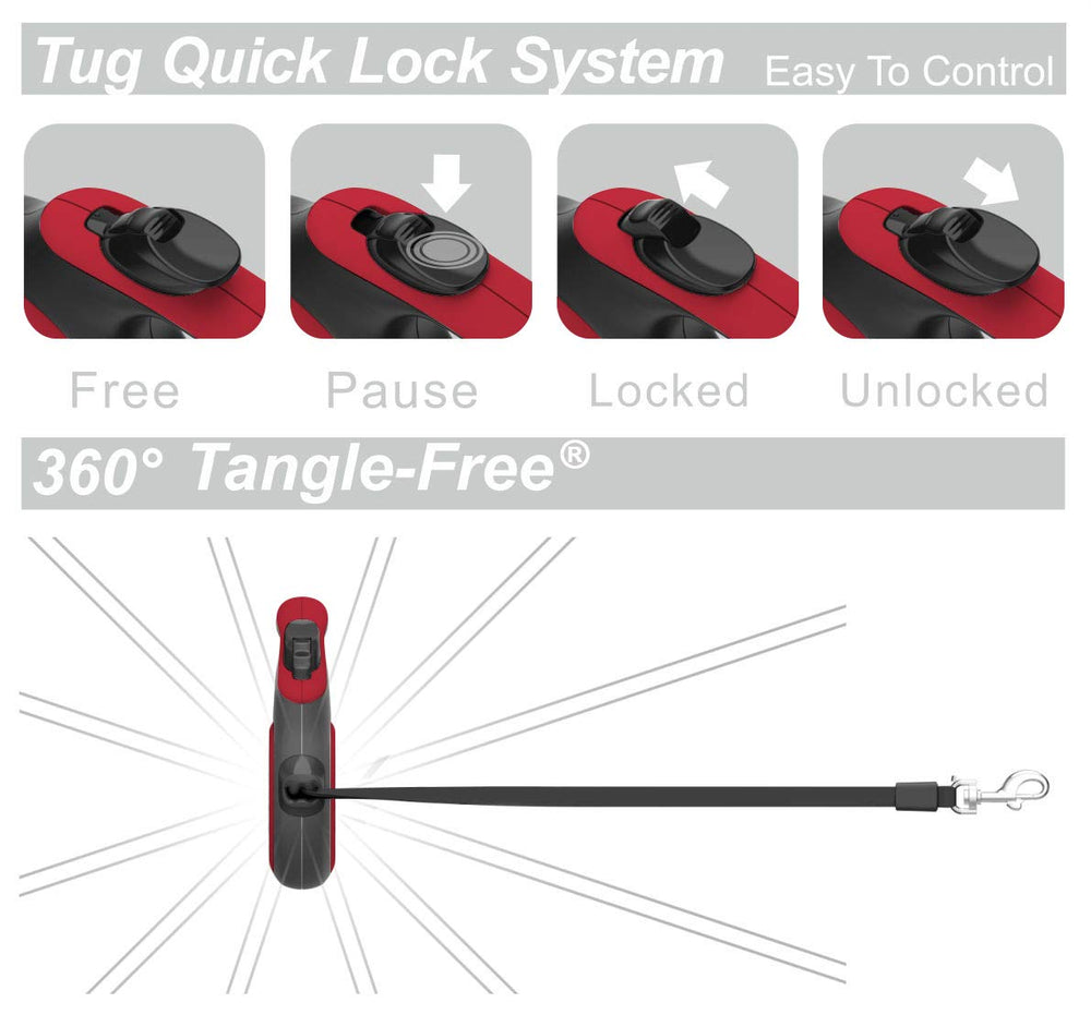 TUG nylon-tape 16ft leash conveys durable construction for daily use.
