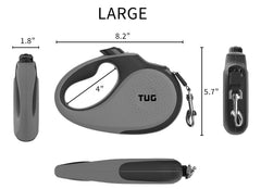TUG one-handed brake-pause-lock enables quick, easy adjustments.