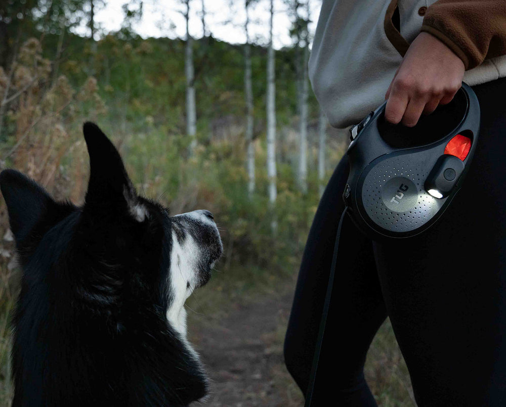 TUG Oval USB-C rechargeable flashlight included for bright visibility.