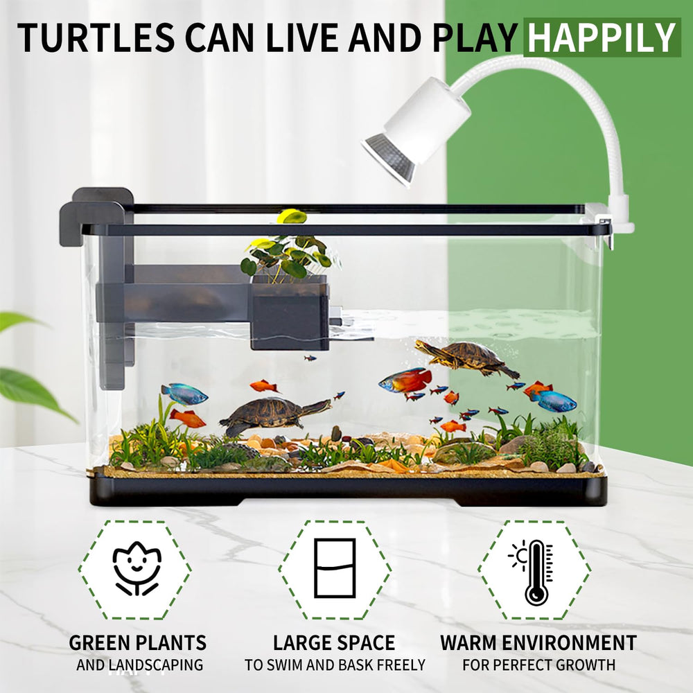 Tuhaoking turtle tank kit filter and filter balls supporting clearer water.