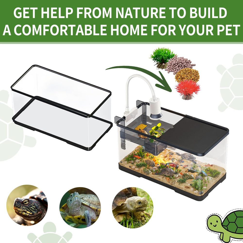 No-installation setup with Tuhaoking turtle tank kit, ready to use out of the box.