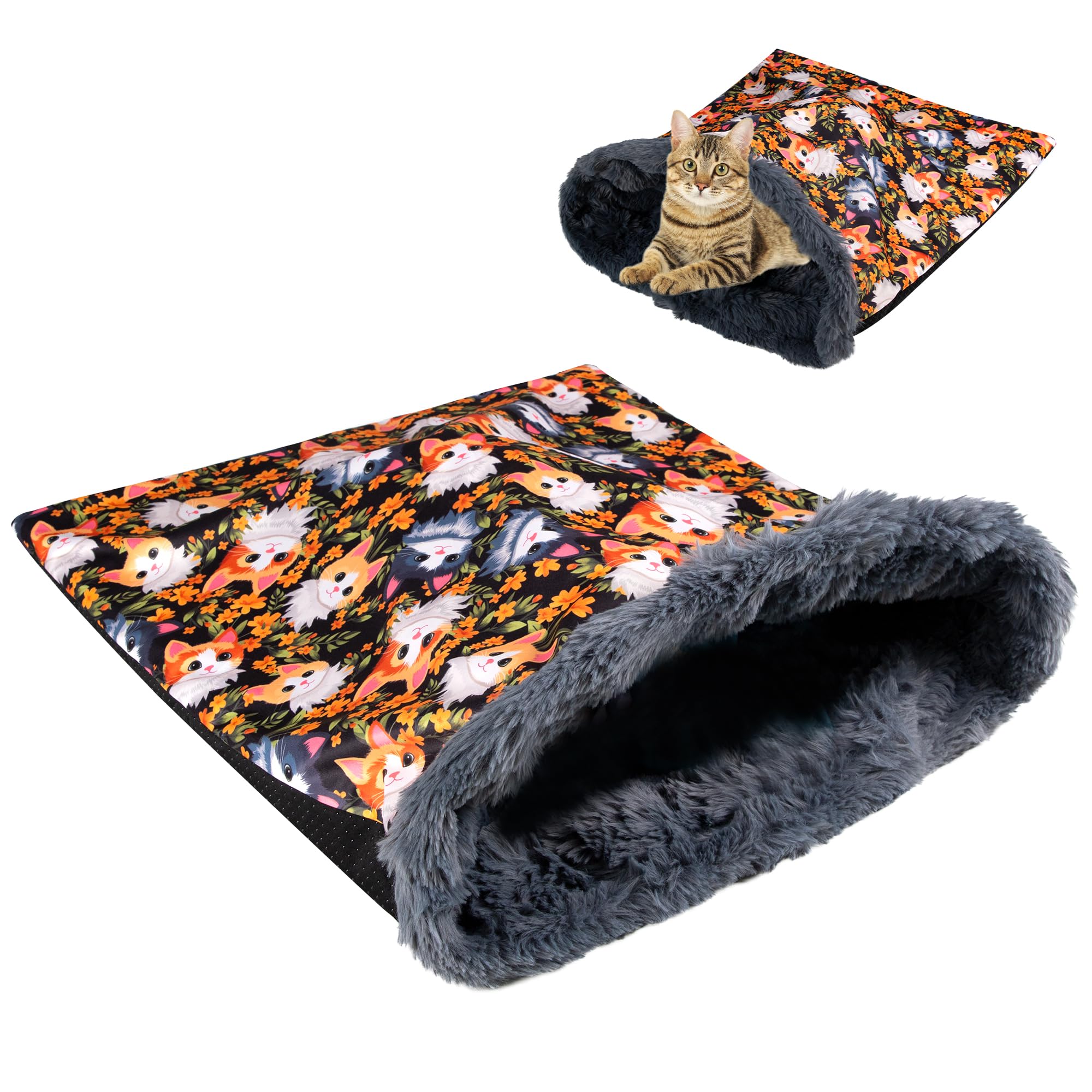 Tuiskusa cat bed cave entrance offers a warm den for cozy naps.
