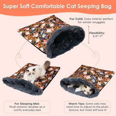 Tuiskusa cat bed cave plush emphasizes ultra-soft fabric for burrow-loving pets.