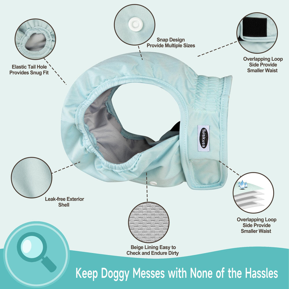 Tuiskusa dog-diapers-breathable-material soft, comfortable fabric reduces chafing during wear.