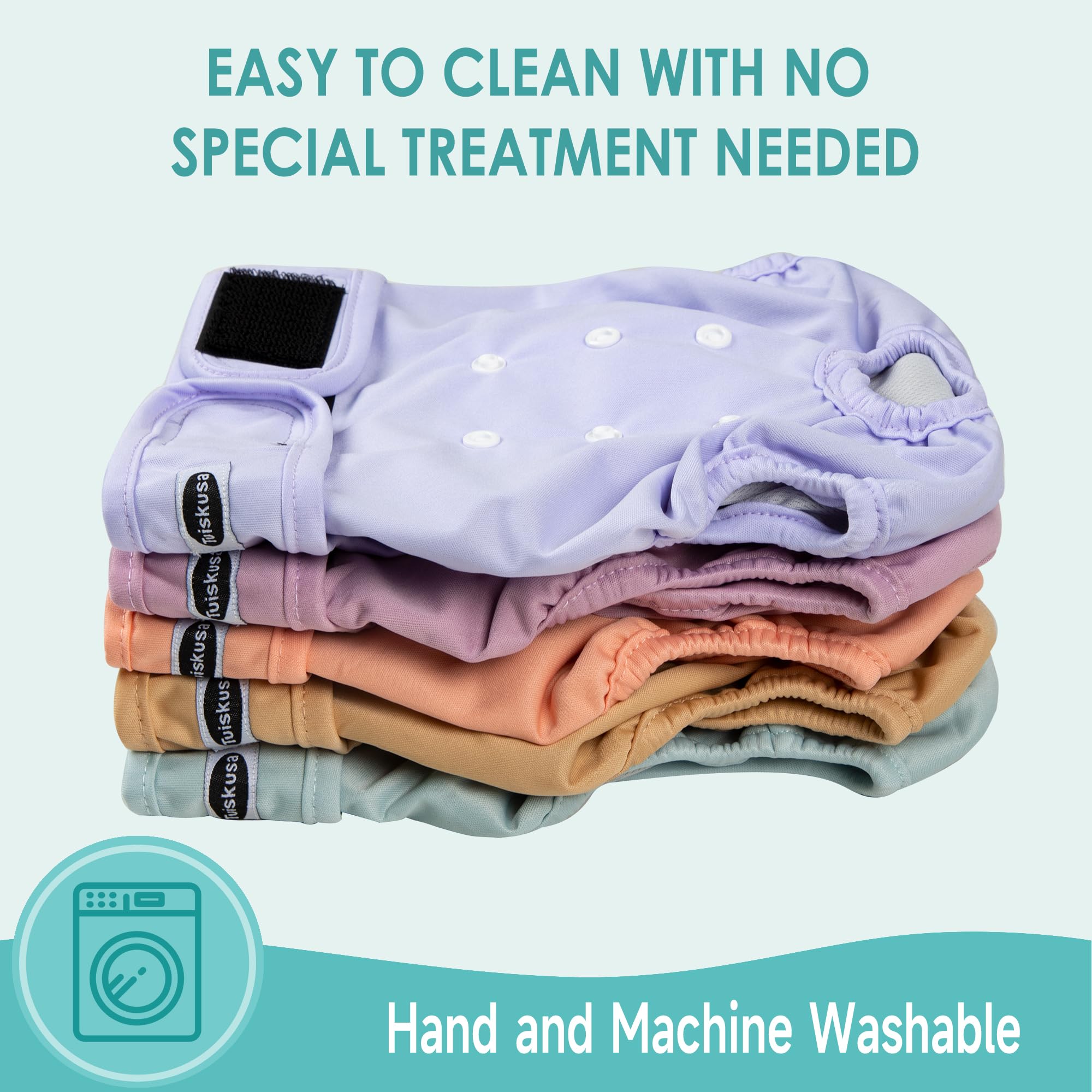 Tuiskusa dog-diapers-easy-on-off simple design stays in place for quick changes.
