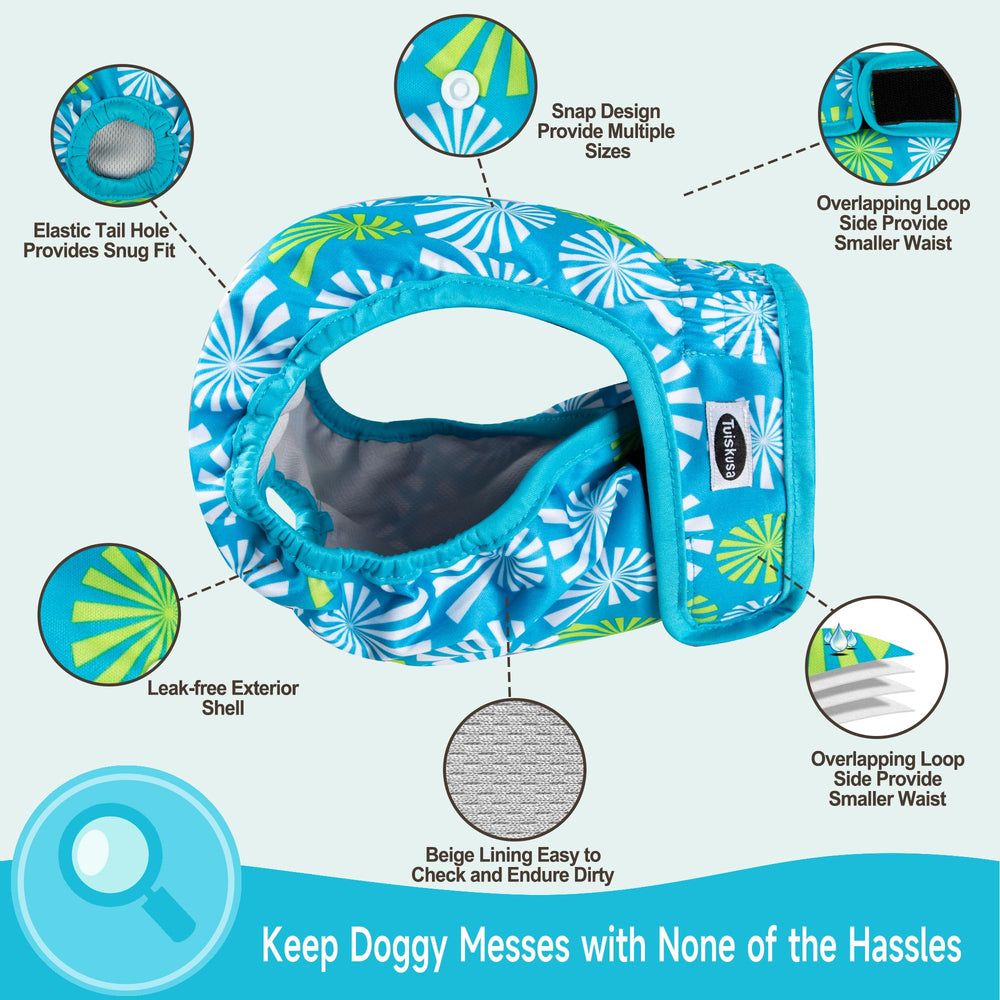 Tuiskusa dog diapers washable-material closeup emphasizes soft breathable fabric and durability.