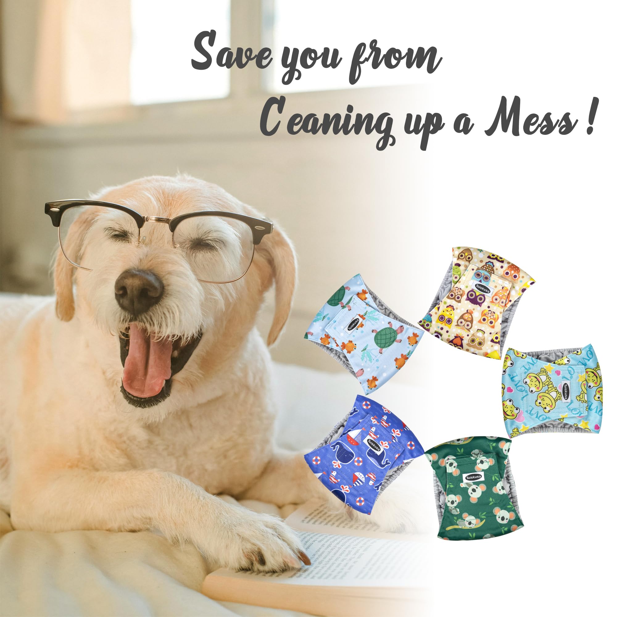 Tuiskusa male dog diapers multiple-sizes fit different dogs for a comfy wrap.