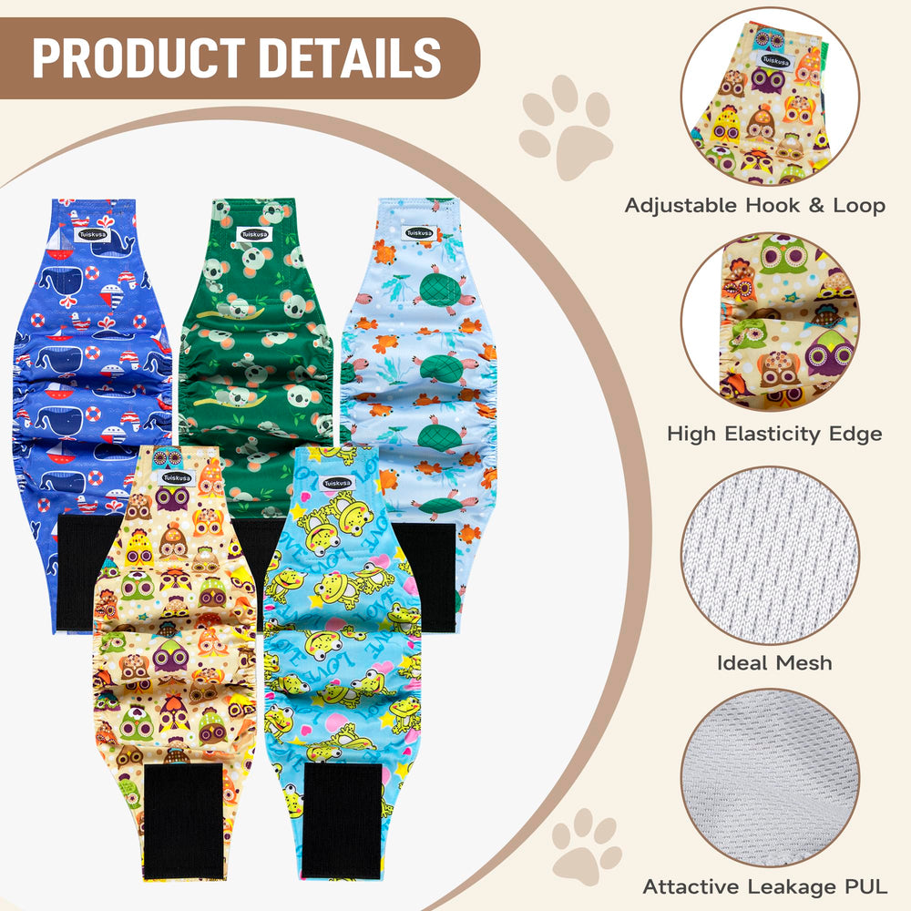 Tuiskusa male dog diapers secure-fit velcro ensures stay-in-place during active outdoor adventures.
