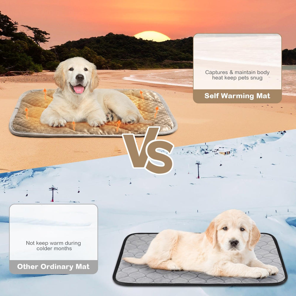 Tujoe pet bed mat shown with anti-slip bottom to stay in place.
