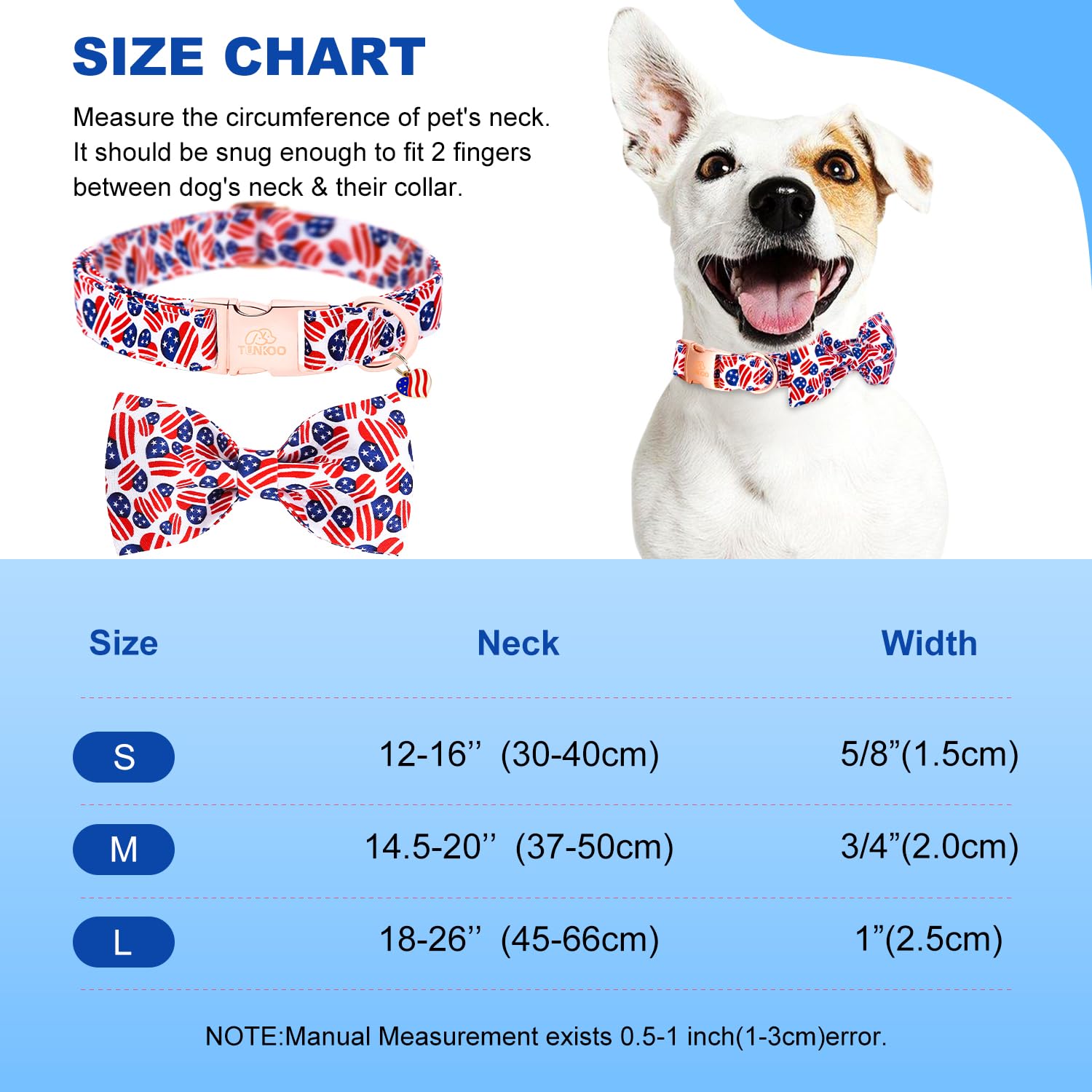 Collar Tunkoo grande con ajuste amplio, cómodo y seguro para perros grandes.