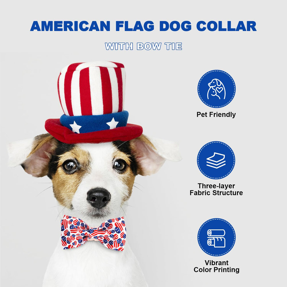 Collar Tunkoo con lazo y bandera, cierre de metal seguro para perros activos.