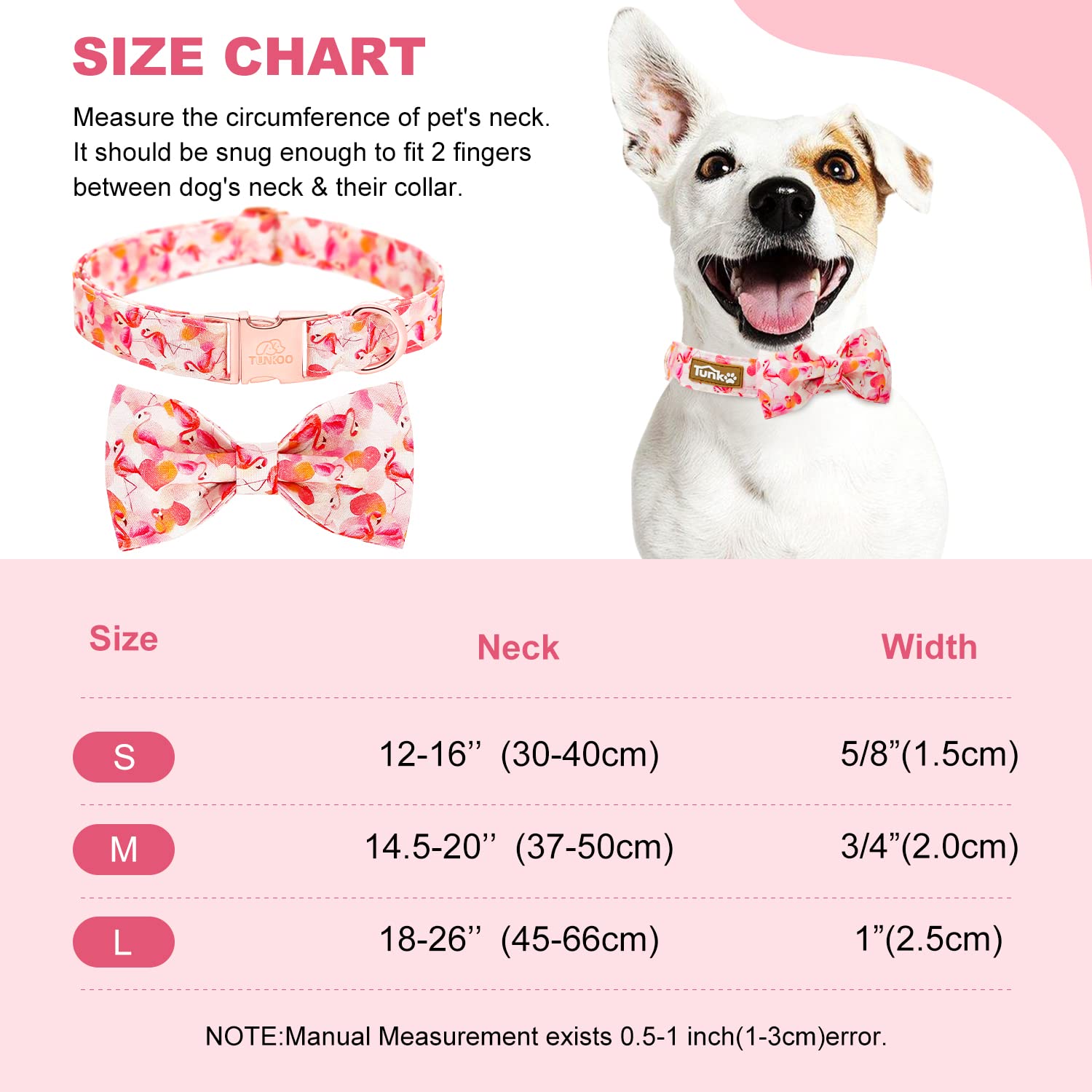 Tunkoo dog collar adjustable sizes small medium large for various breeds
