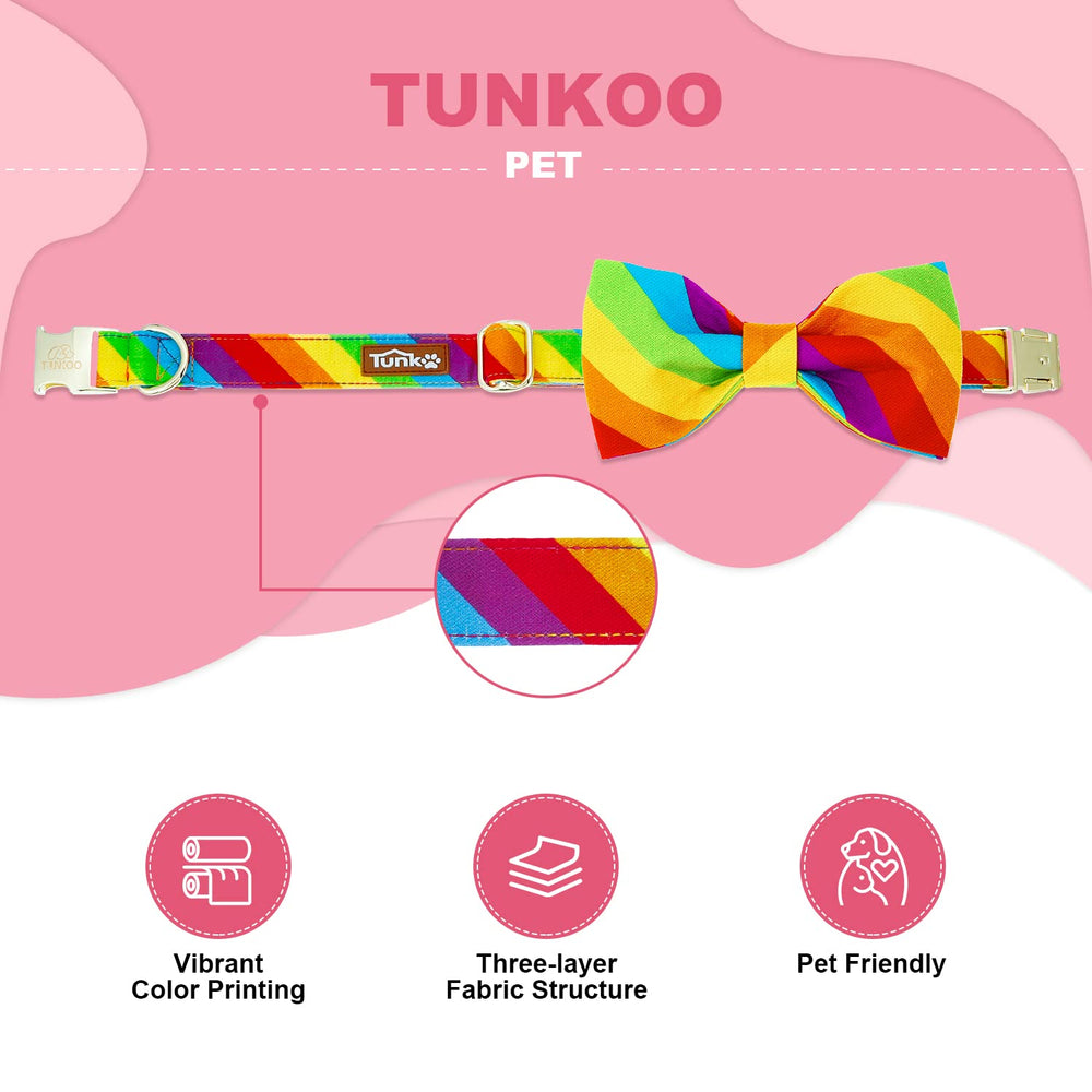 Tunkoo rainbow dog collar material durability ensures long-lasting daily wear.
