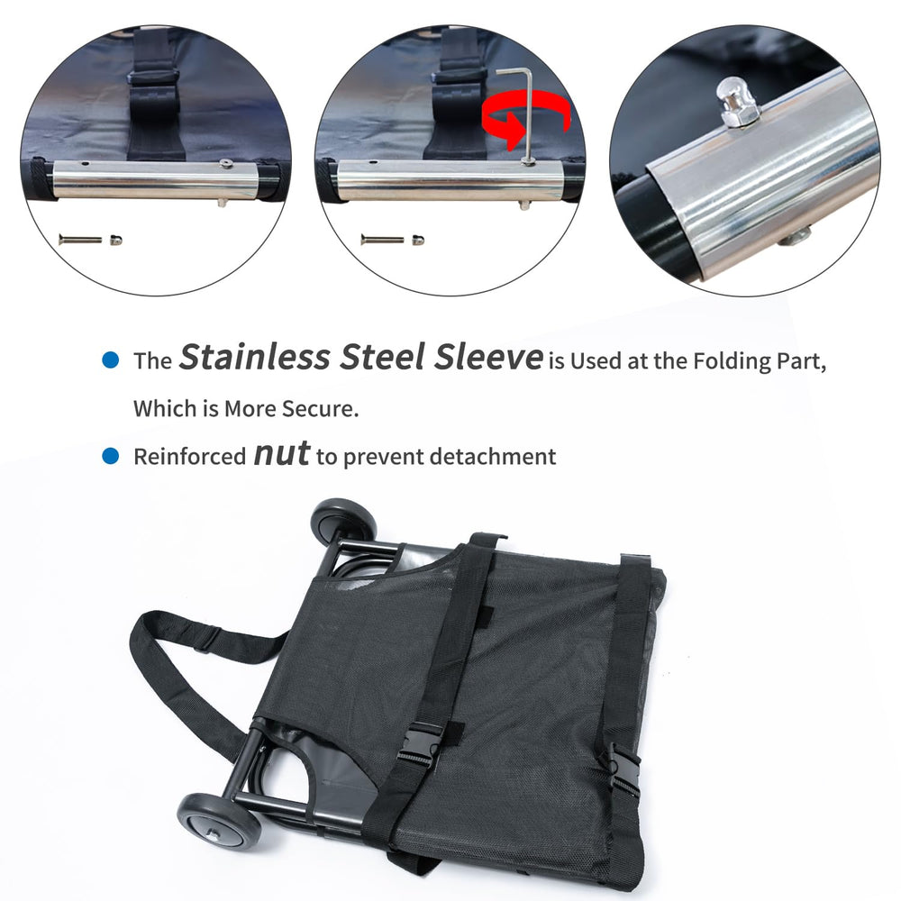 TUNTROL adjustable shoulder strap enhances handling for caregivers.