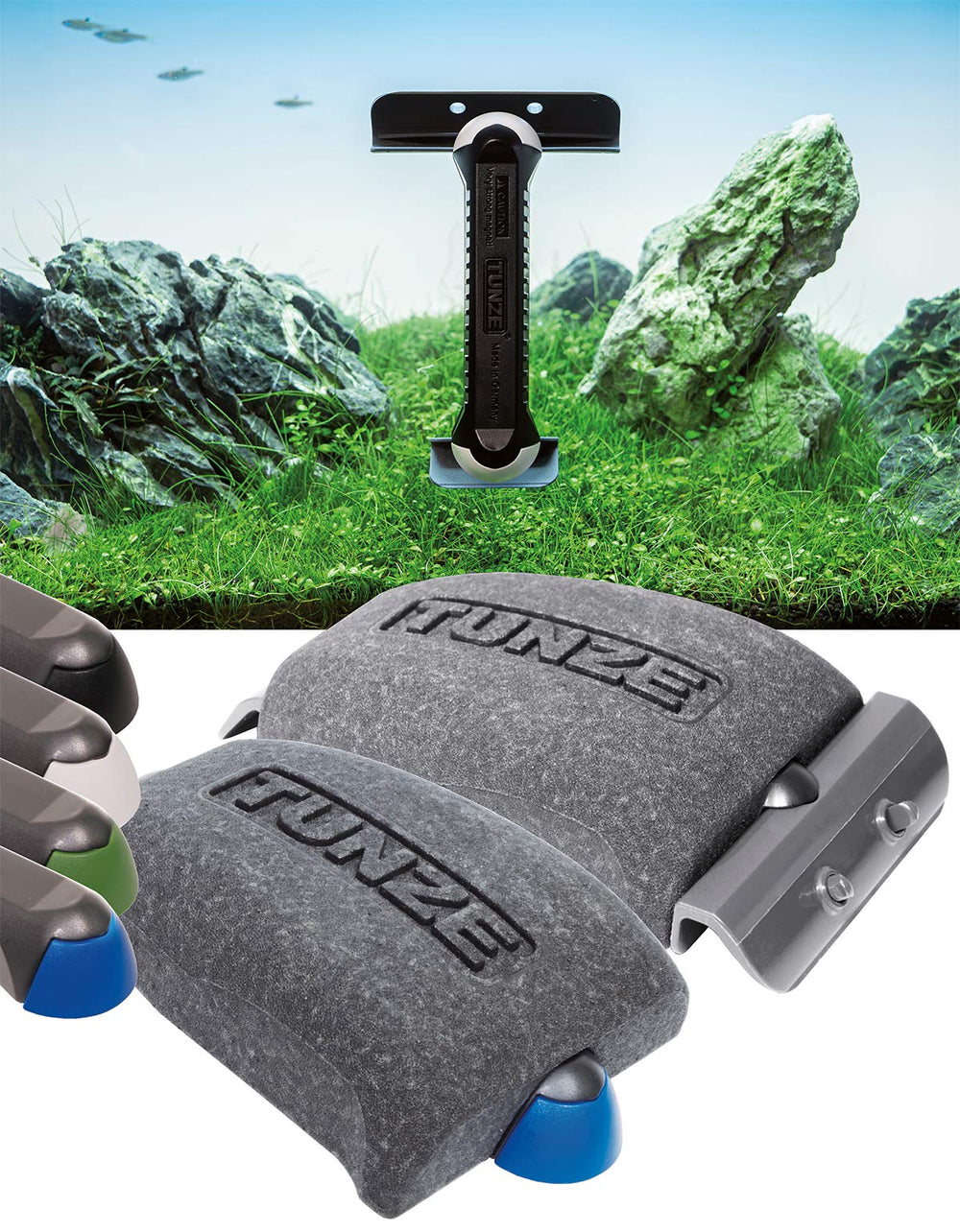 Tunze Care Magnet Strong+ front view highlights slim design for safe glass cleaning.