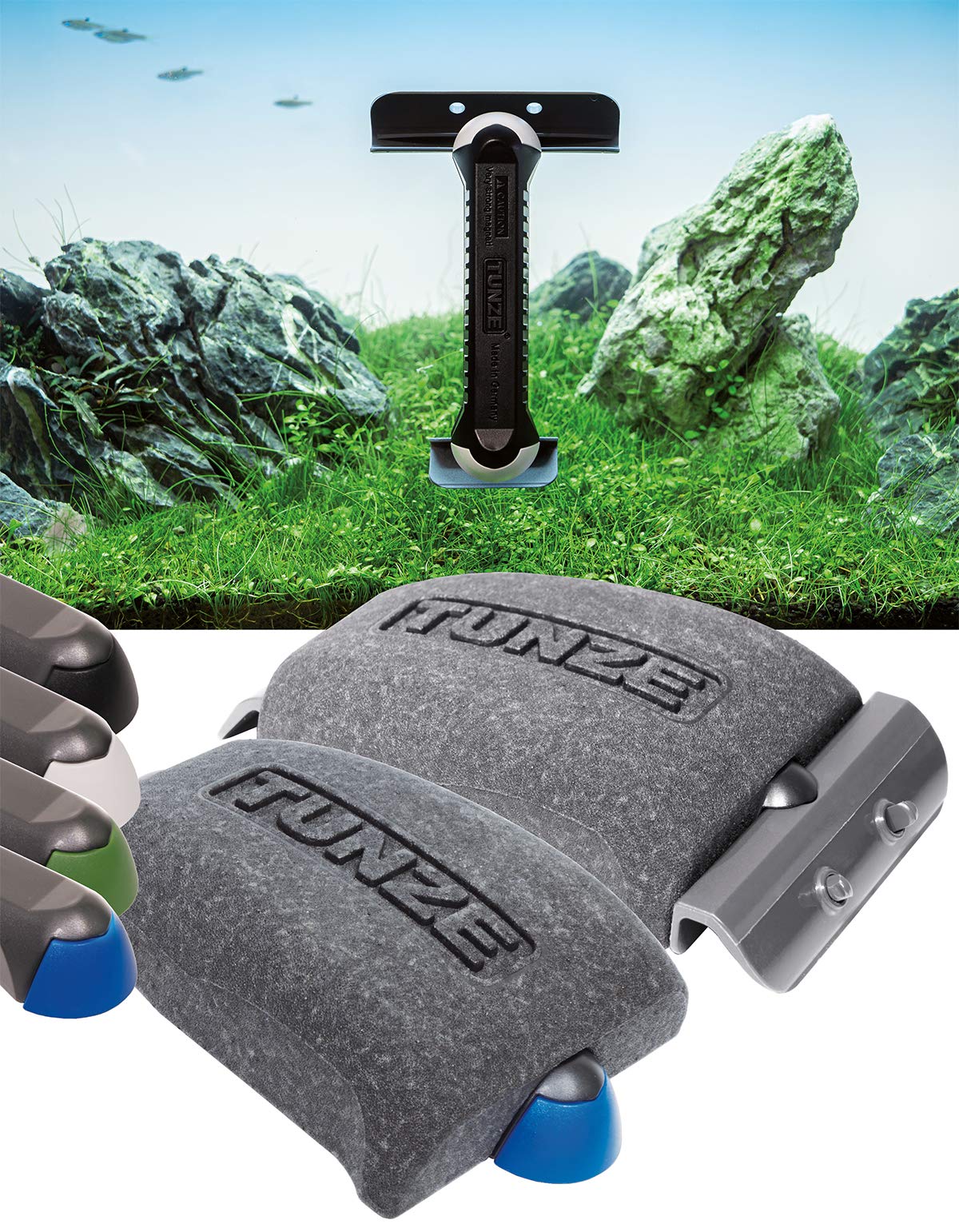 Tunze Care Magnet Strong+ front view highlights slim design for safe glass cleaning.