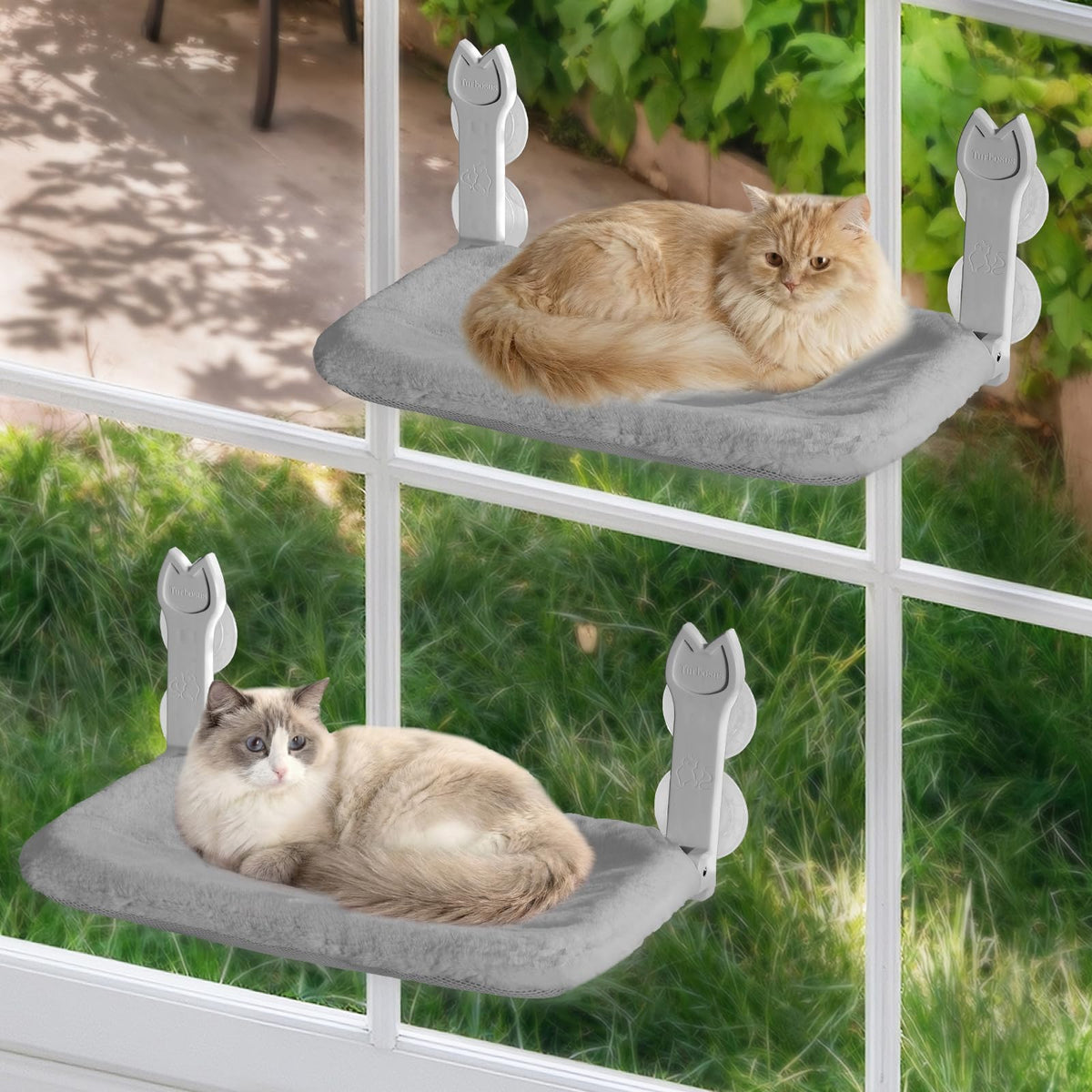 Turbosus cat window perch folded compact saves space for quick setup.