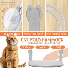 Turbosus cat window perch suction cups ensure secure, quiet mounting.