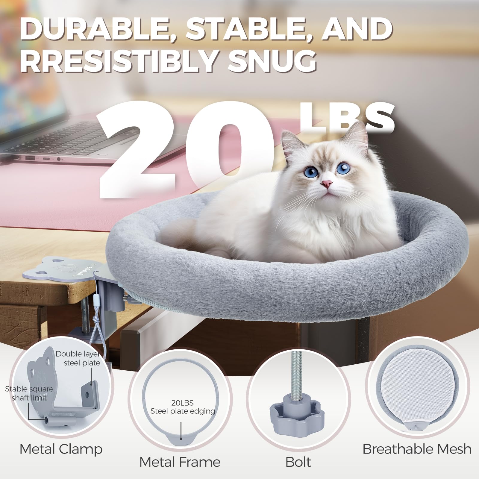 Turbosus sunken-design cat bed provides head-to-tail support for secure naps.