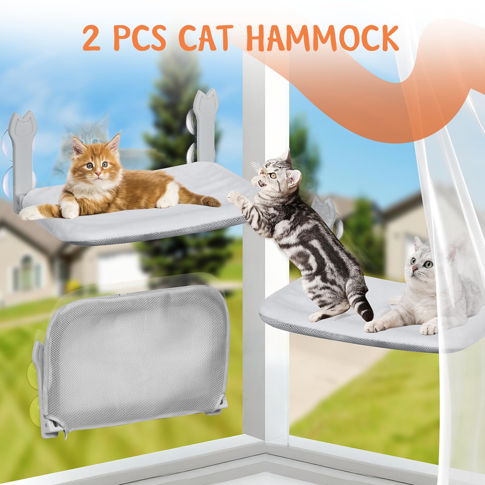 Turbosus two-pack setup offers multiple lounging spots for multi-cat homes.