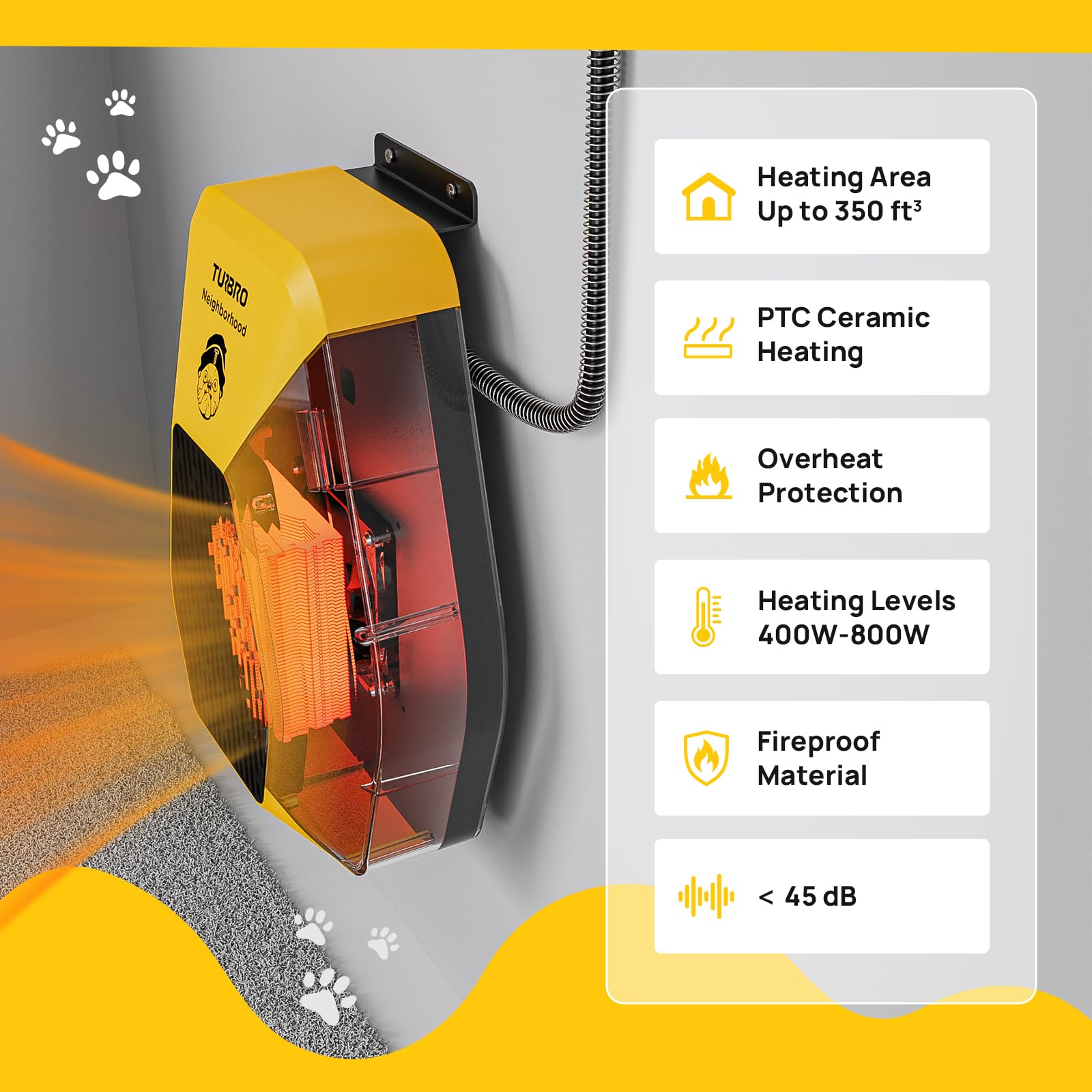 TURBRO Neighborhood DH800A overheating protection for safe winter use.