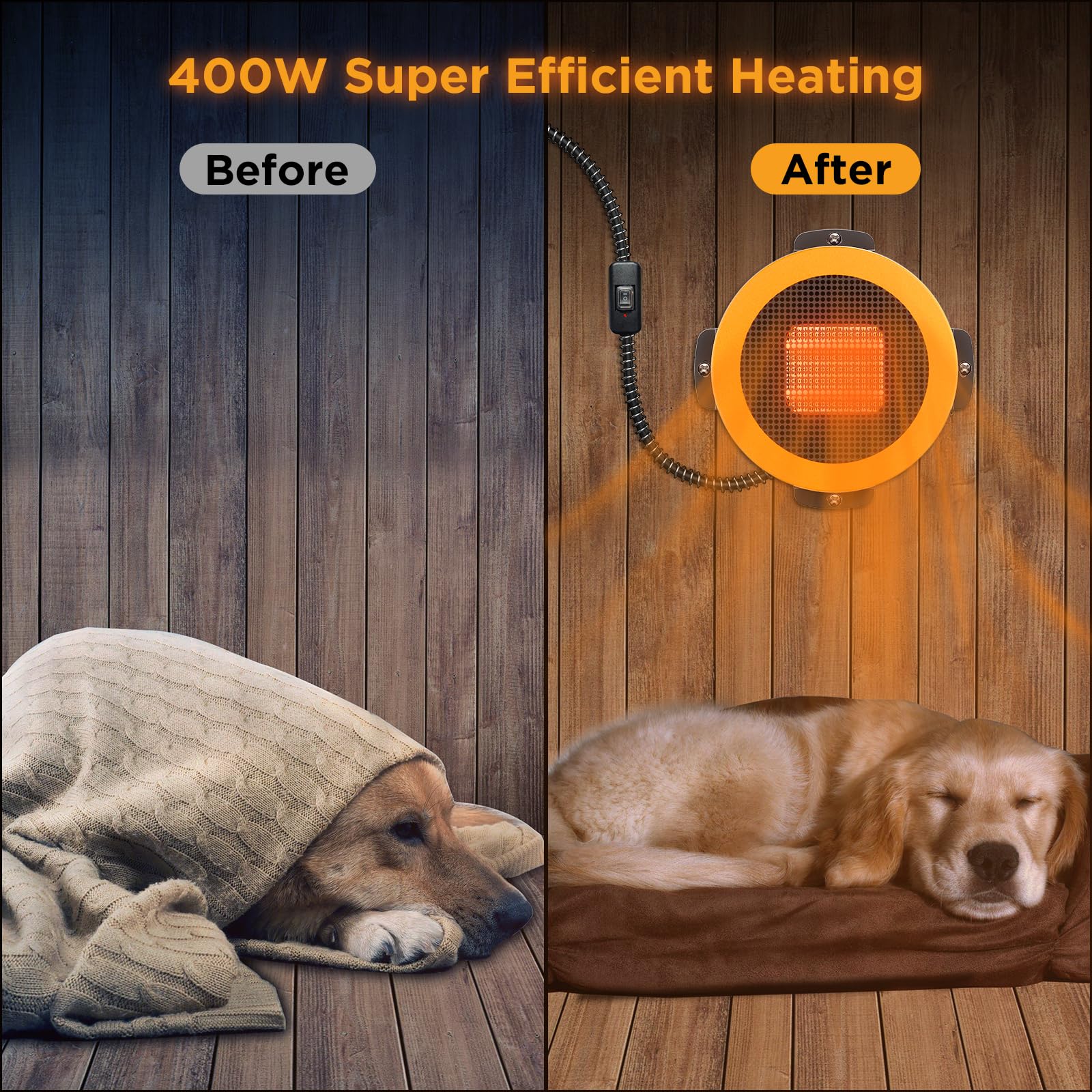 TURBRO heater with chew-proof cord reduces pet damage while keeping warmth