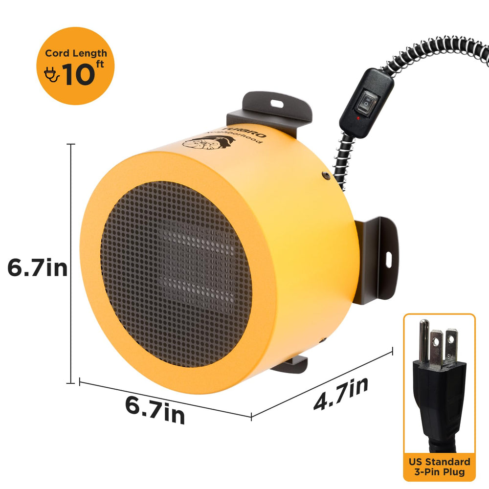 TURBRO Neighborhood Dog House Heater fits dog houses, cat houses, coops, and small livestock