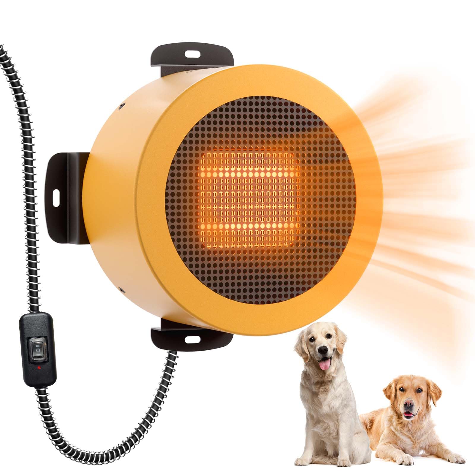 TURBRO Neighborhood Dog House Heater mounted on wall for easy installation and warmth