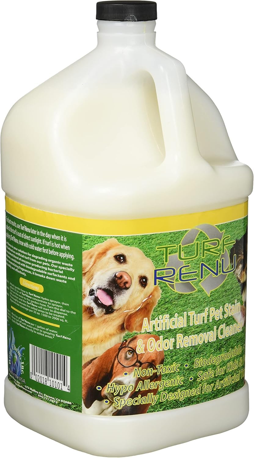 TURF RENU Tr10101 bottle pour for quick turf deodorizing and cleaning.