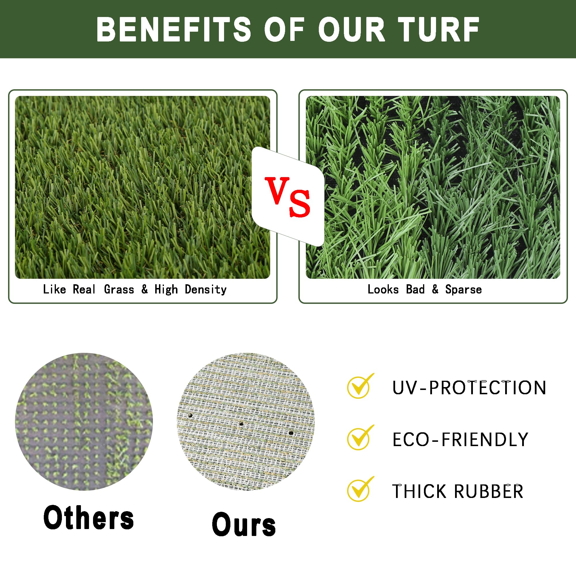TURF XPRESS 18.5x23 inch pad size shown for compact indoor use