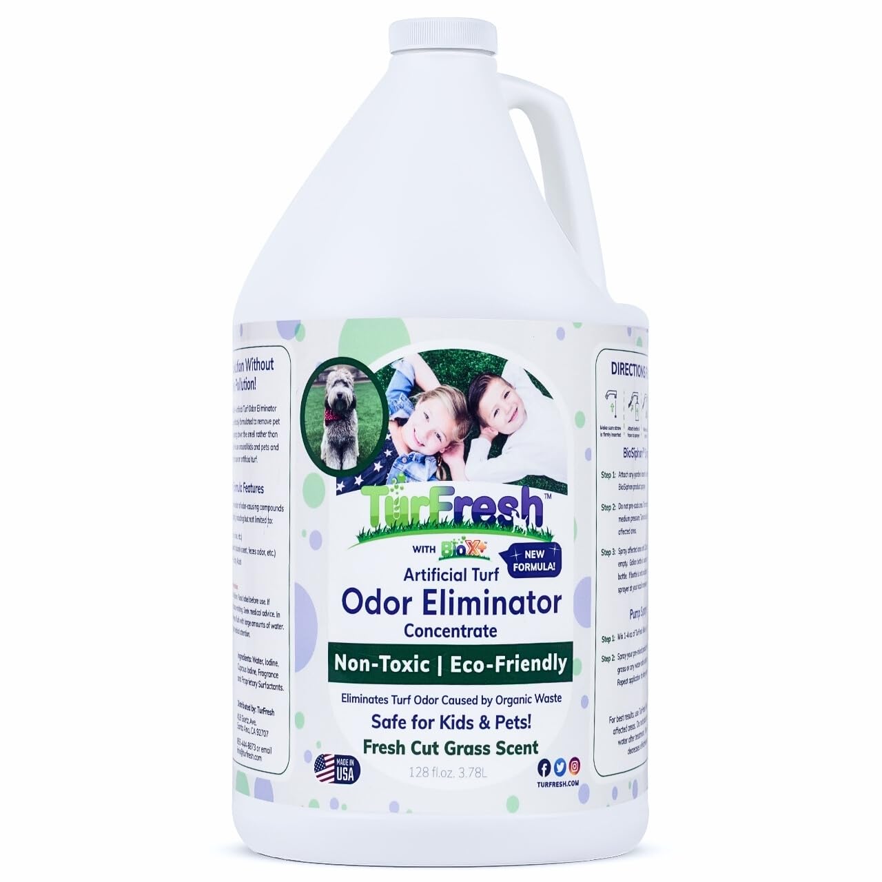TurFresh BioX bottle-front shows concentrated odor elimination for turf areas