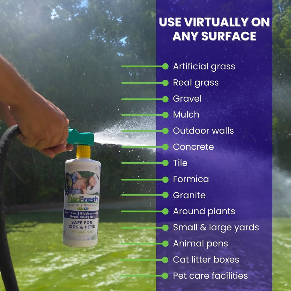 TurFresh BioX outdoor-application on turf and concrete demonstrates versatility