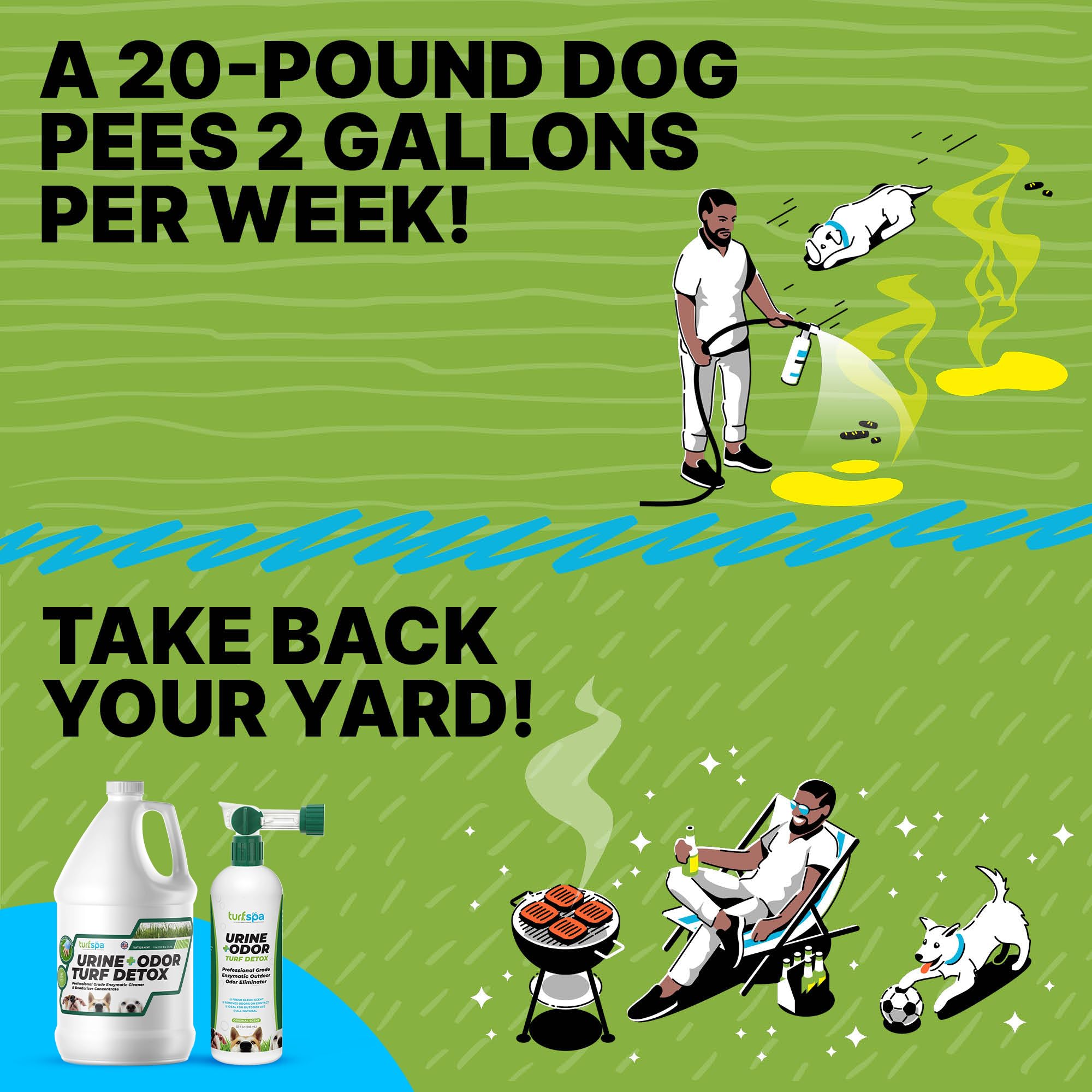 TurfSpa Turf Detox helps kennels stay odor-free for pets.