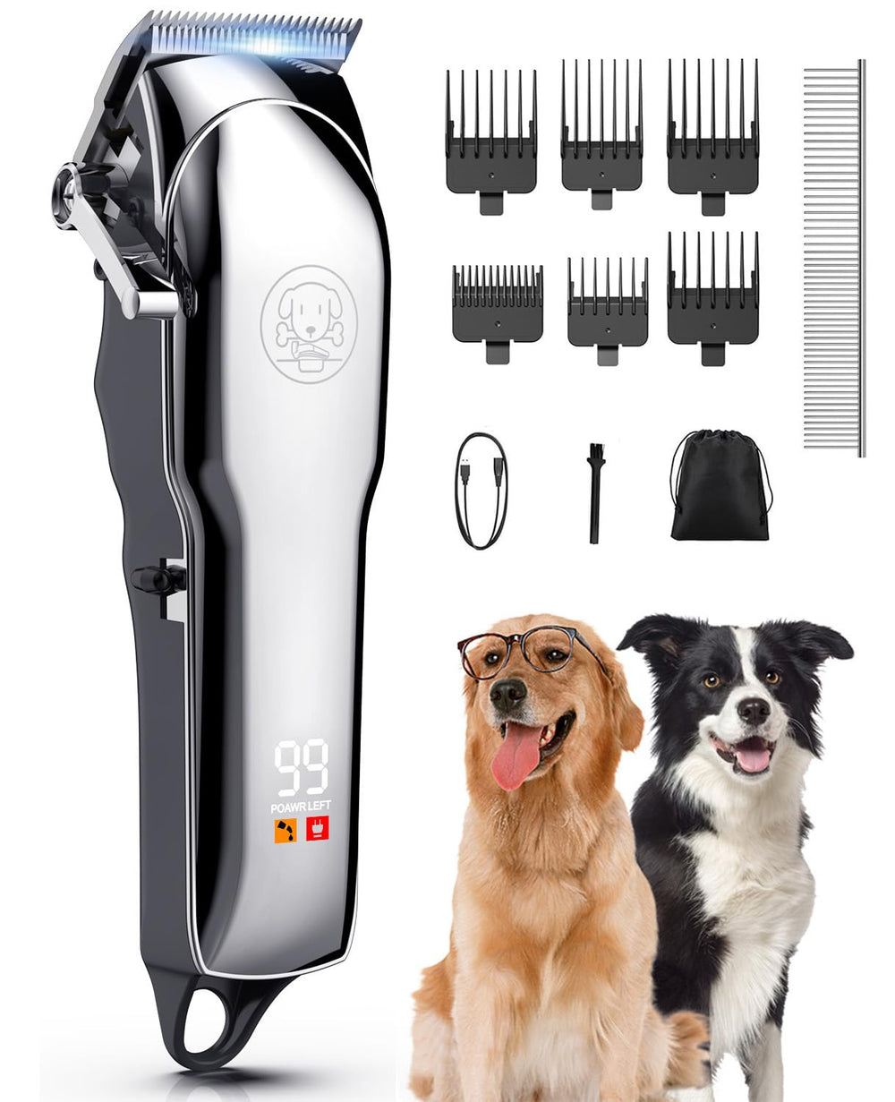 Turn Raise cordless dog clippers with LED display for precise grooming control.
