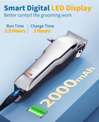 Turn Raise dog clippers with 7000rpm motor for efficient thick-coat trimming.
