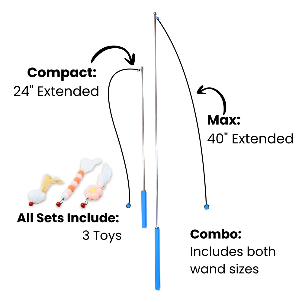 Turnipet Magnetic Catch Wand extended to 40 inches with bell lure for varied play.