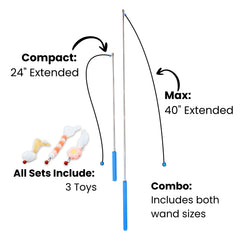 Turnipet Magnetic Catch Wand extended to 40 inches with bell lure for varied play.
