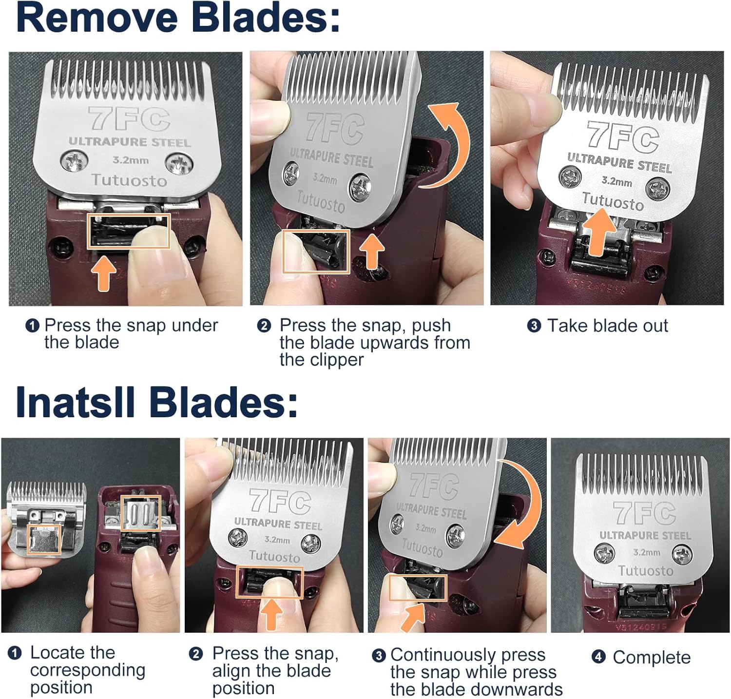 Tutuosto clipper blades quiet cool operation for calm grooming sessions
