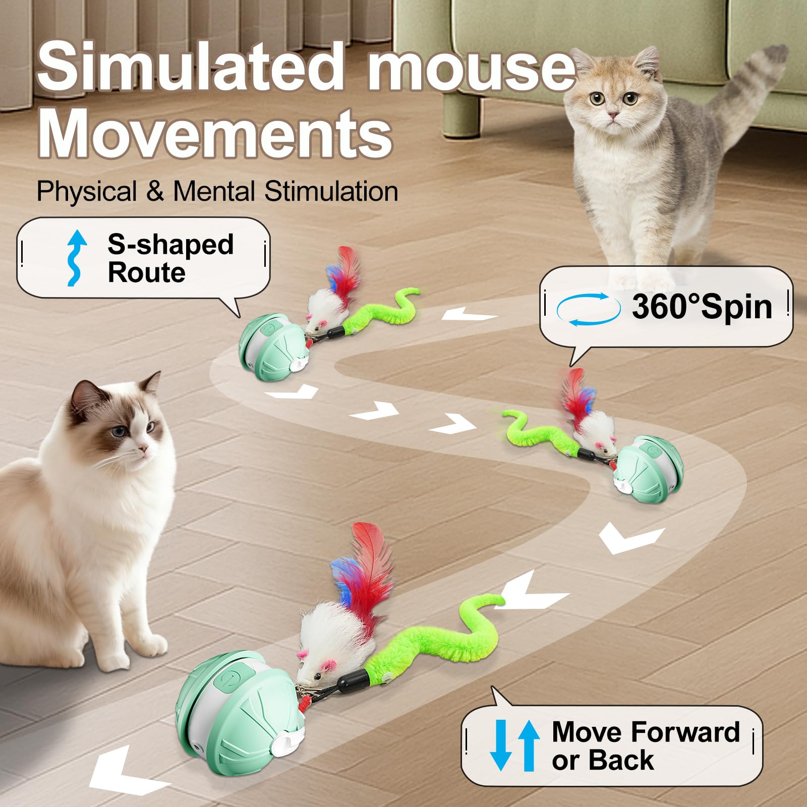 TVM Interactive Cat Toy Ball durable ABS construction supports active indoor play.
