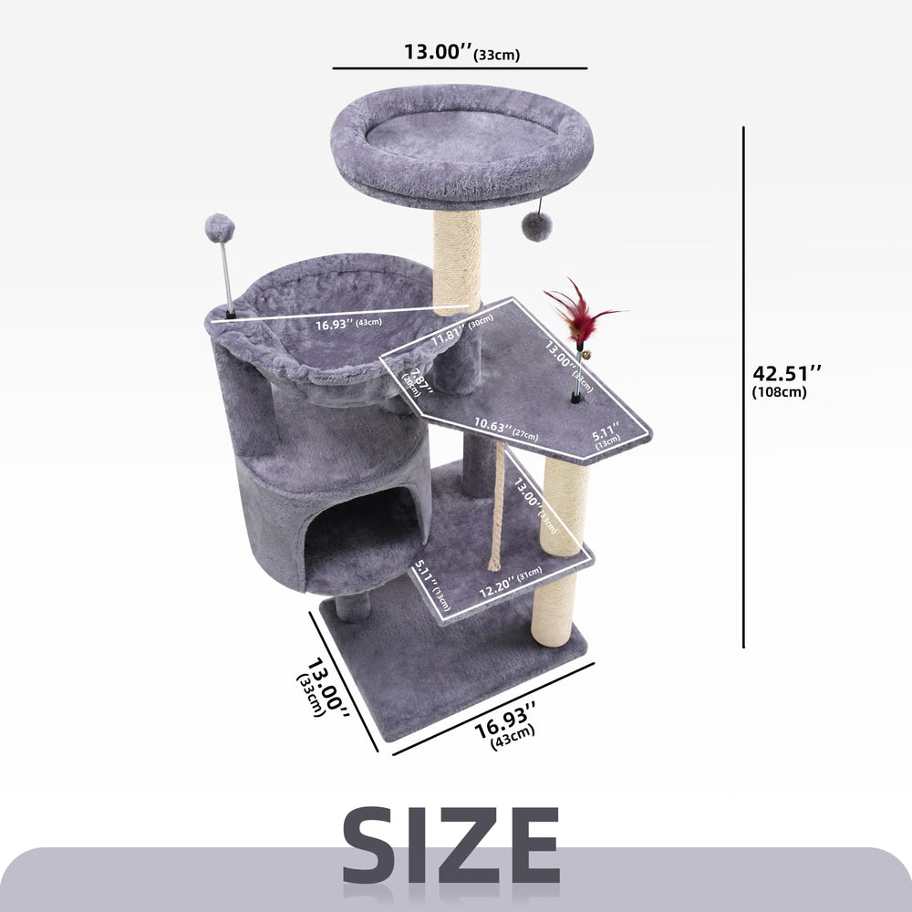 TWDEPART cat tree cozy condo grey offers a private hideaway for quiet cat naps