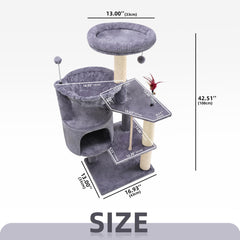TWDEPART cat tree cozy condo grey offers a private hideaway for quiet cat naps