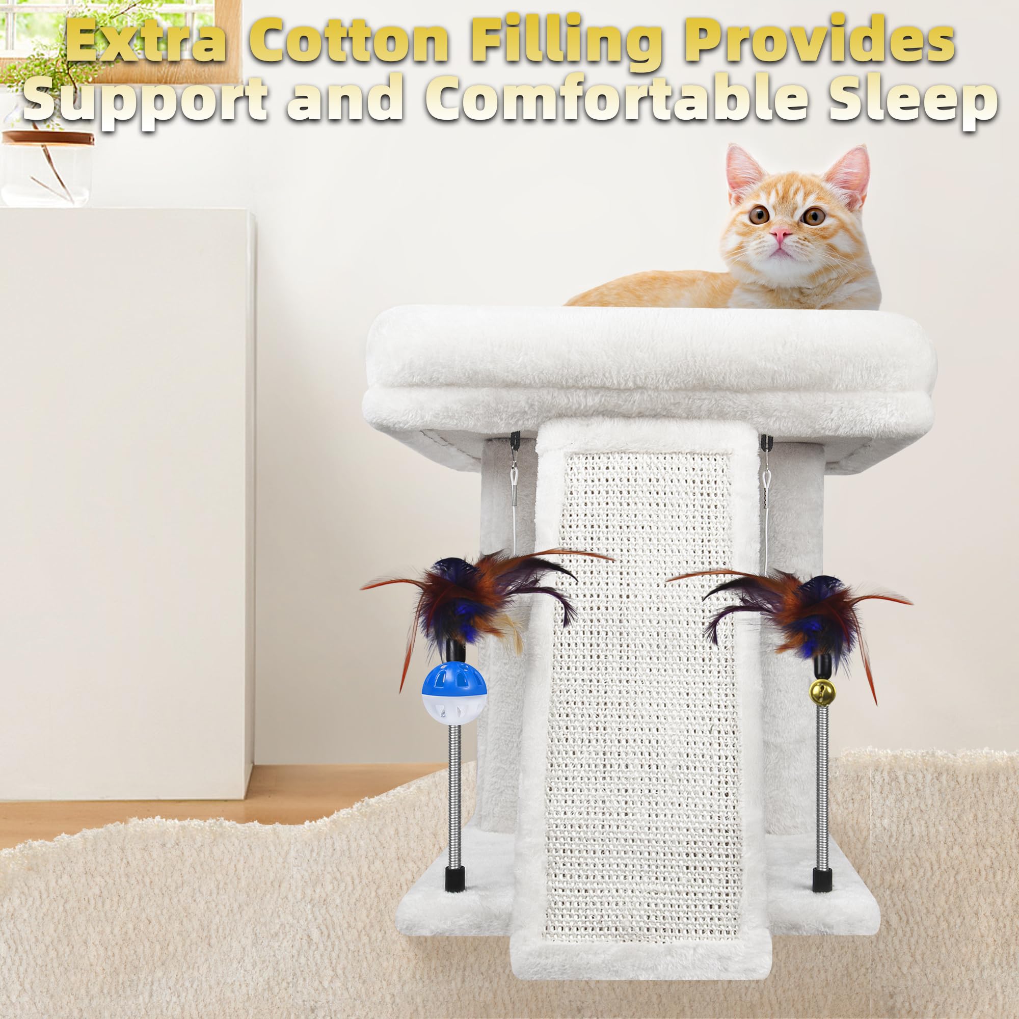 TWDEPART cat tree indoor furniture creates cozy zones for lounging.