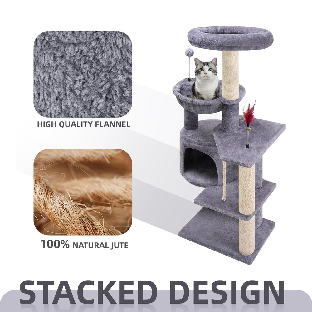 TWDEPART cat tree scratching posts grey promote healthy nails and deter furniture scratching
