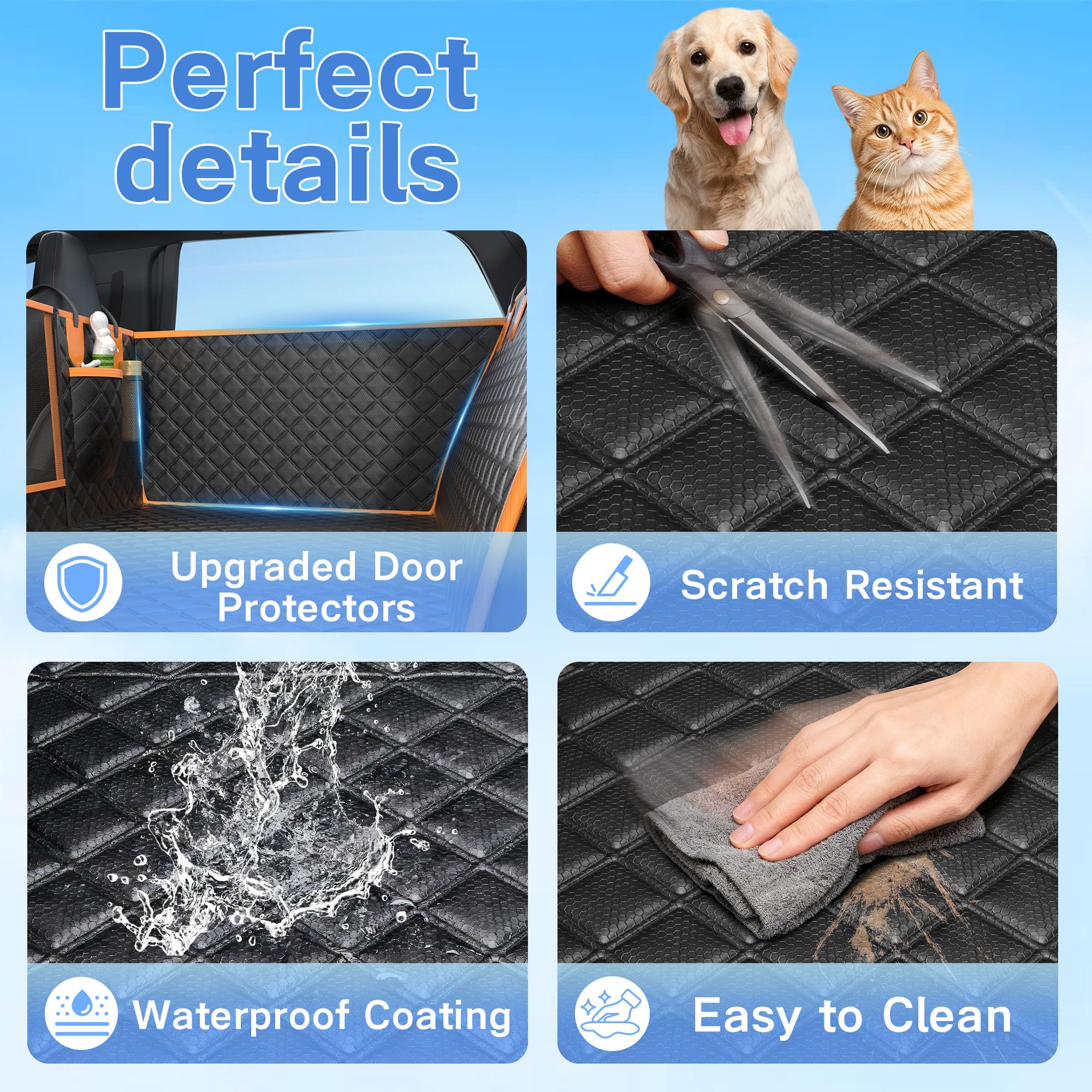 Twesync dog seat cover sponge soft backing for comfortable long rides