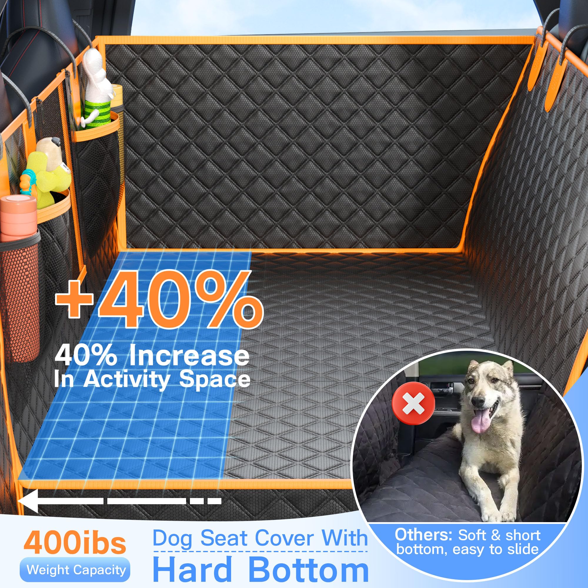 Twesync dog seat cover waterproof 600d oxford protects interior from spills