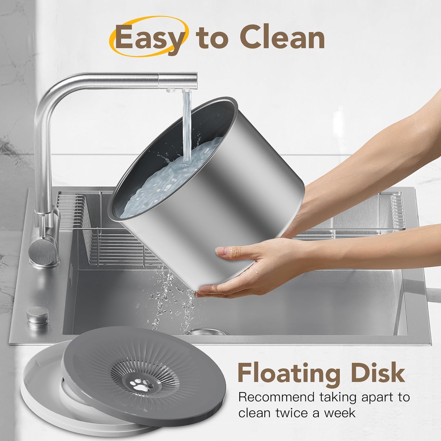 Twinsing dog water bowl anti-slip mat keeps bowl steady on slick floors.