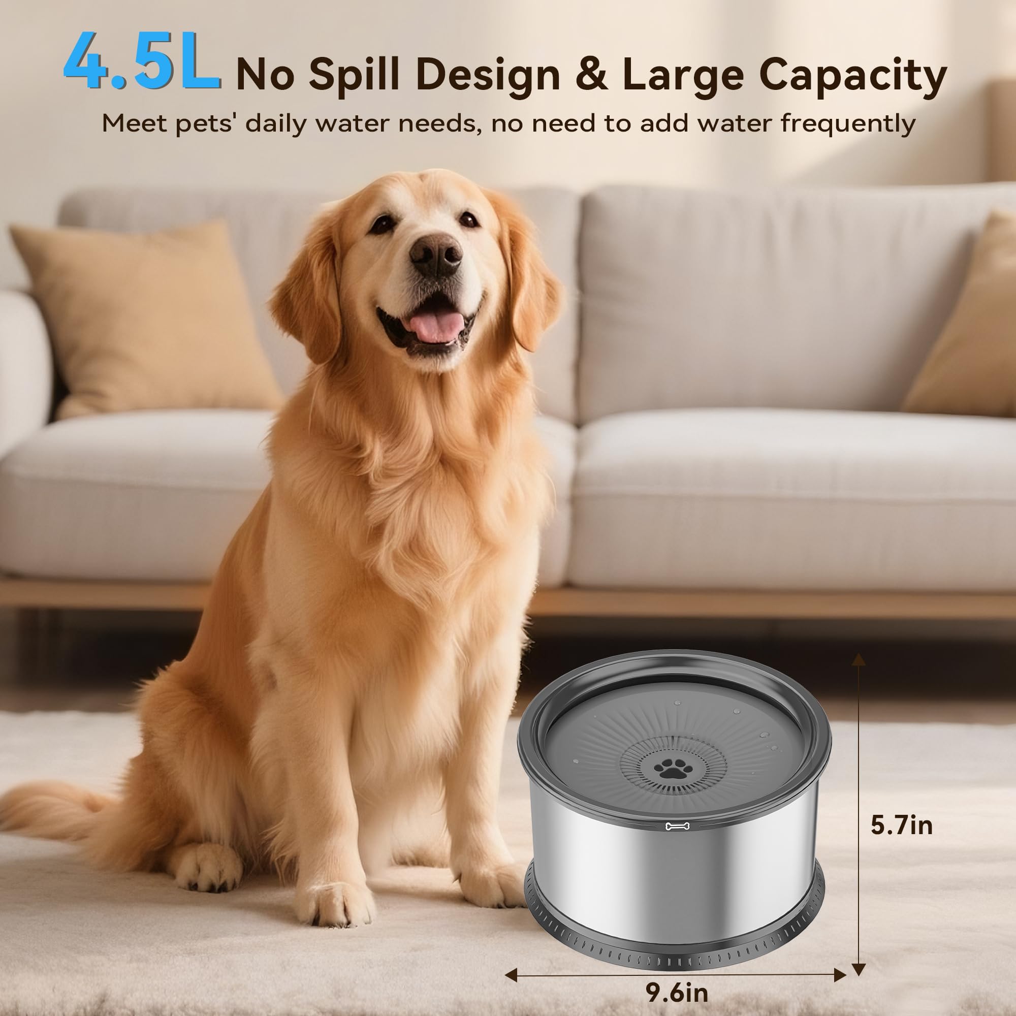 Twinsing floating disk no-spill feature providing steady-water dispensing.