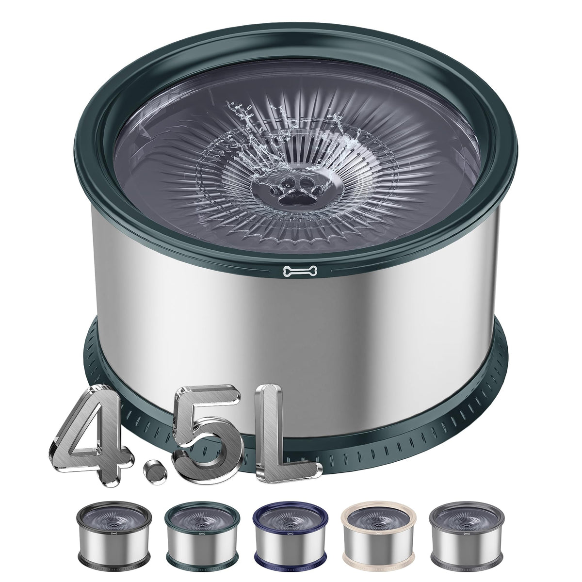 Twinsing large-capacity water bowl demonstrates 4.5L capacity for less frequent refills.